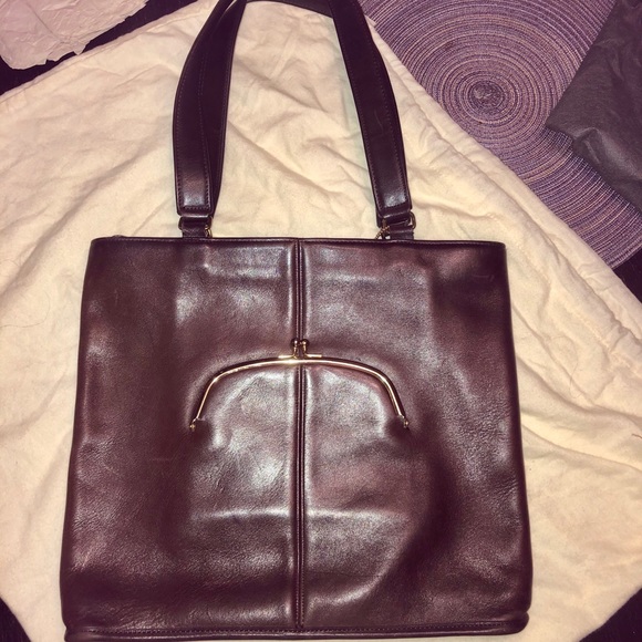 VINTAGE COACH - Tote with Bonnie Cashin watermelon shaped Kiss-Lock closure - Picture 4 of 9